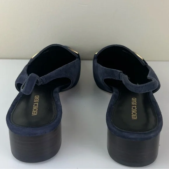 VERONICA BEARD BLUE SUEDE SLINGBACK SANDALS - Picture 5 of 11
